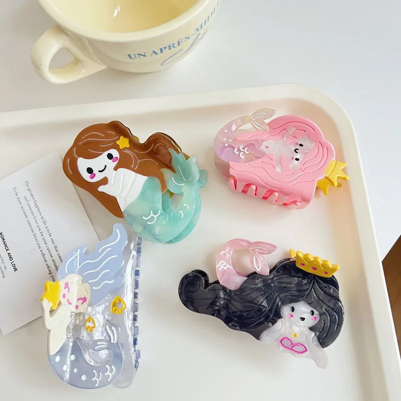 Mermaid Barrettes Half Scratch on the Back of the Head Shark Clip
