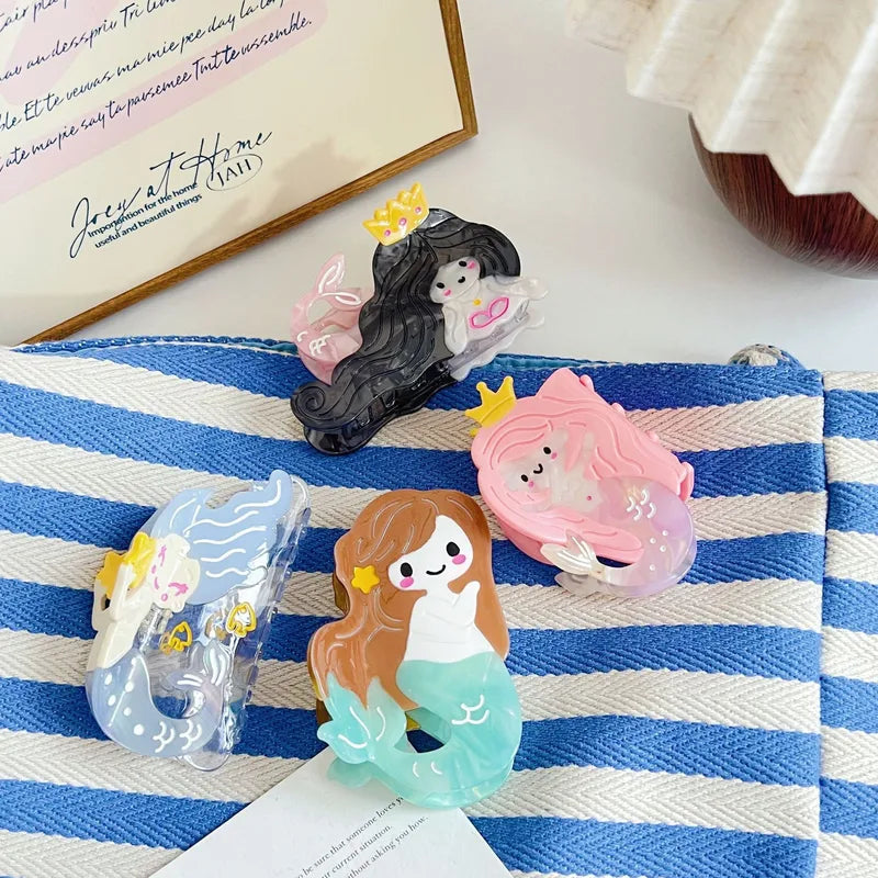 Mermaid Barrettes Half Scratch on the Back of the Head Shark Clip