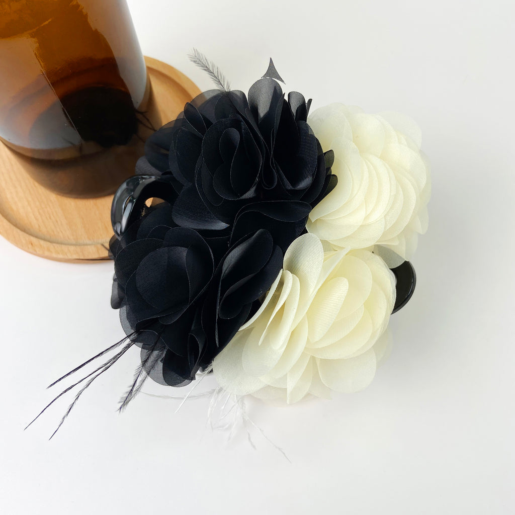 Flower Feather Hair Clip