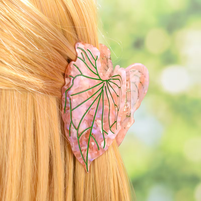 Leaves Barrettes Acetate Updo Large Size Shark Clip