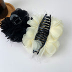 Flower Feather Hair Clip