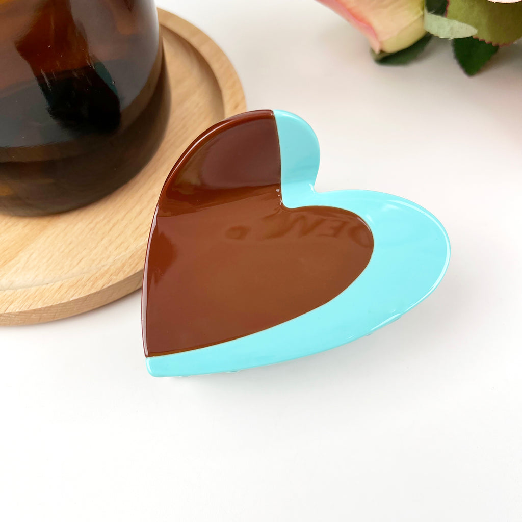 Acetate color splicing hair clip love claw clip