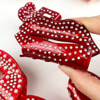 Acetate Love  Heart Hair Clip Diamond-encrusted Clip Valentine's Day