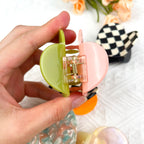 Acetate Heart Hair Clips Checkerboard Claw Clip Valentine's Day