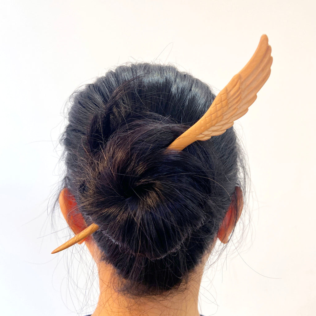 Cute cat hairpin sandalwood hairpin