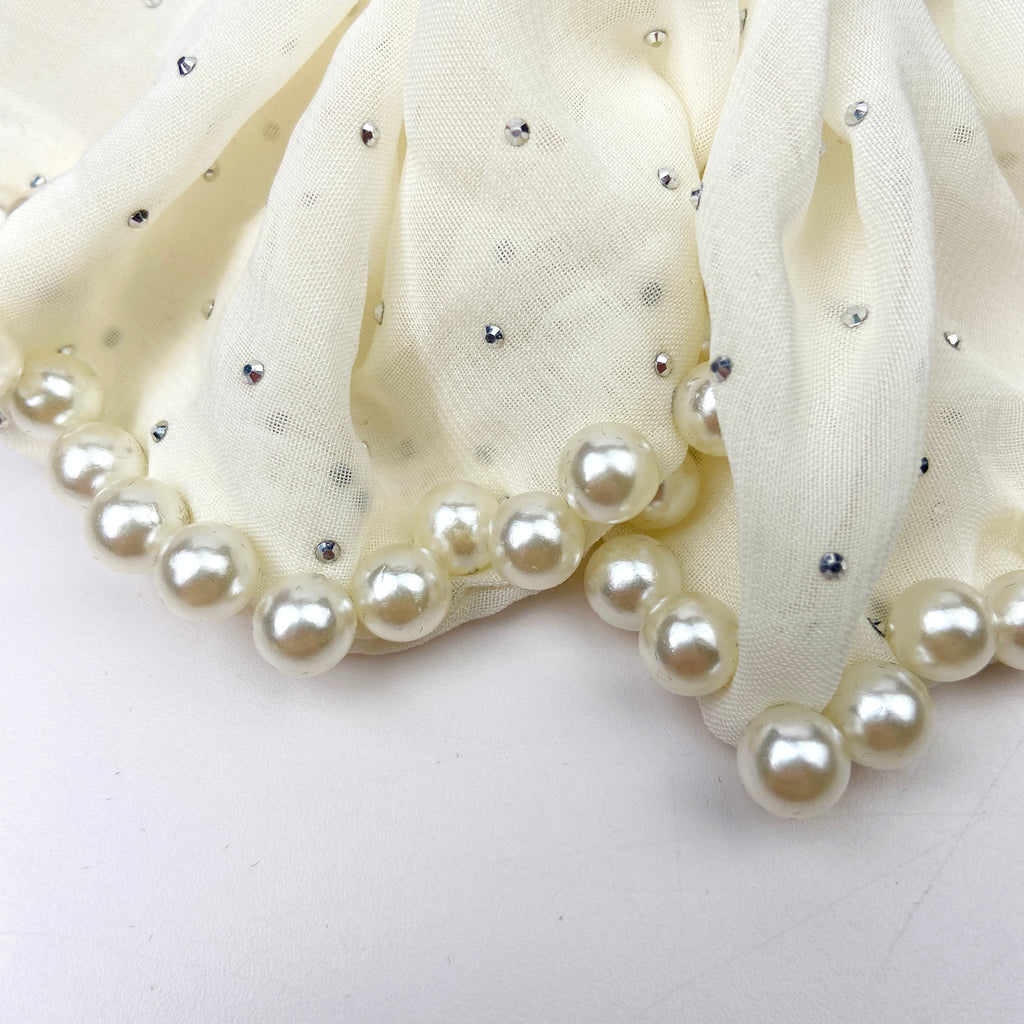 Soft Gypsophila Pearl Hair Tie