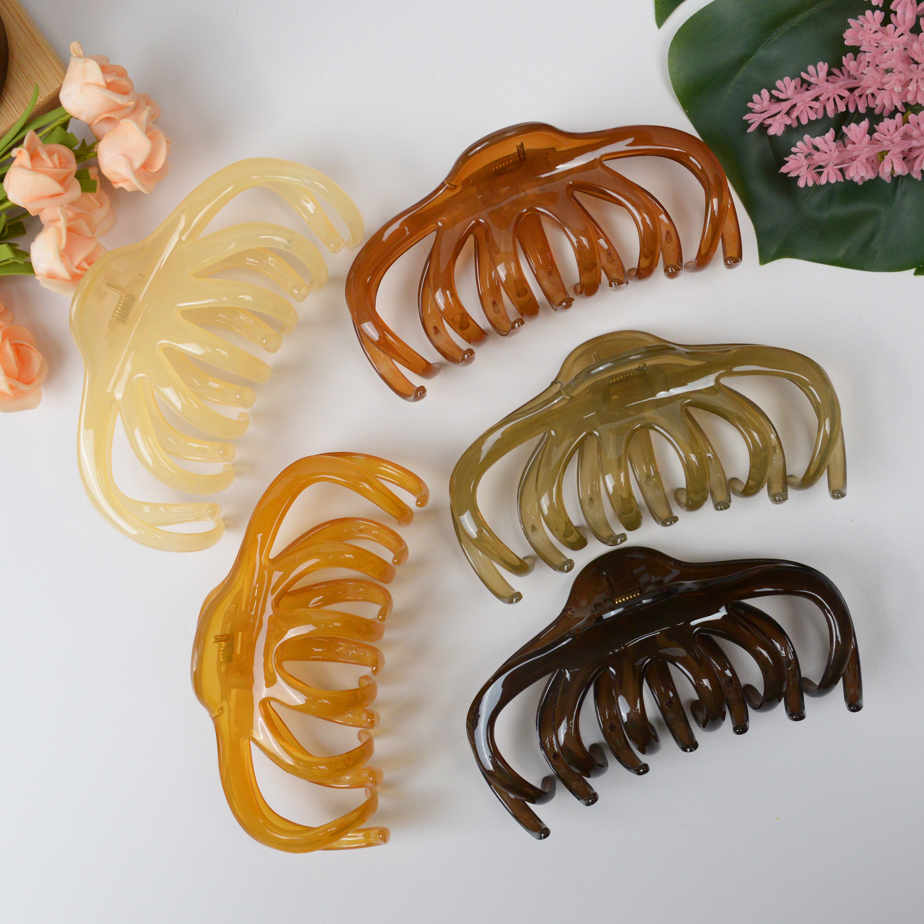 Large Lazy Transparent French Hair Claw Clip