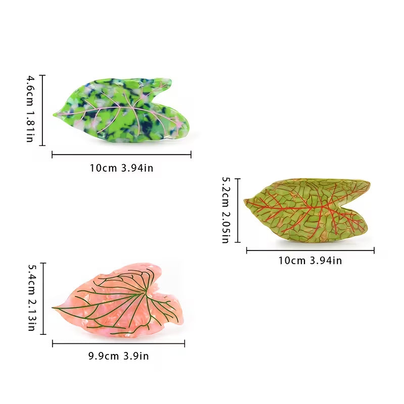 Leaves Barrettes Acetate Updo Large Size Shark Clip