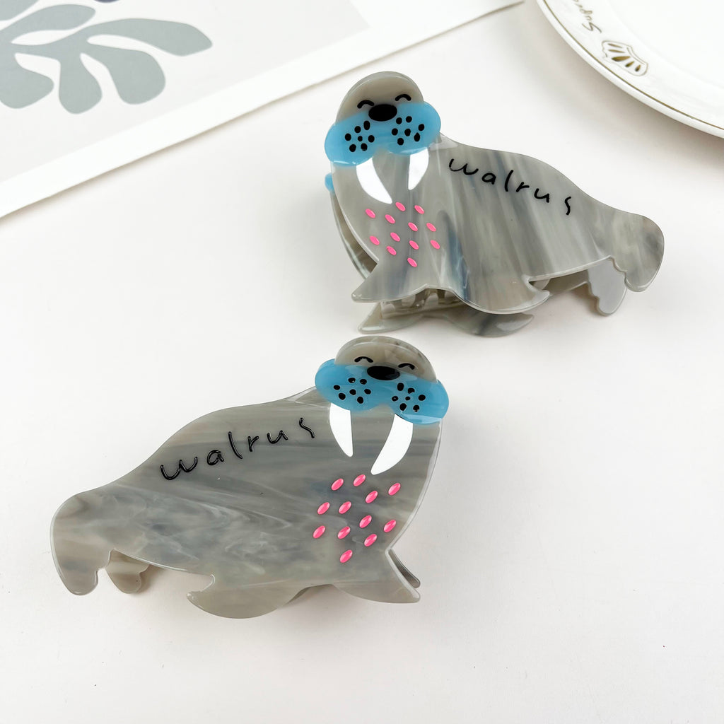 Acetate Walrus Hair Clip Marine Animal Series Claw Clip