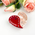 Acetate Love  Heart Hair Clip Diamond-encrusted Clip Valentine's Day