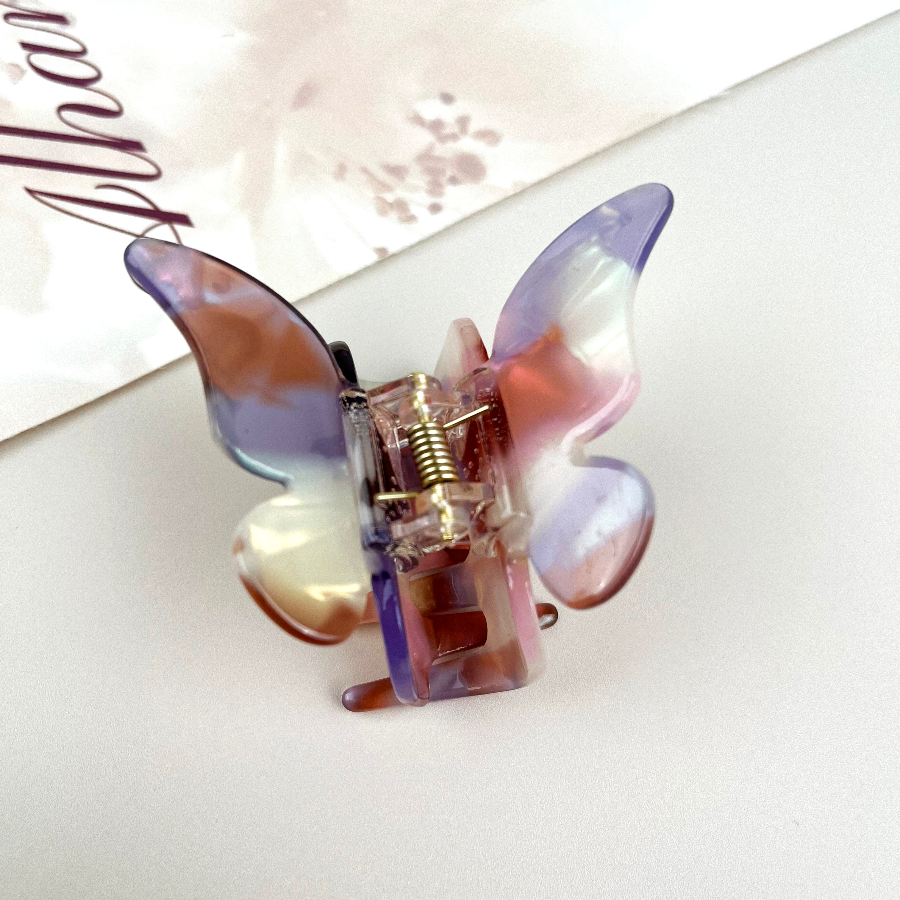 Acetate butterfly hair clips multi-color claw clip