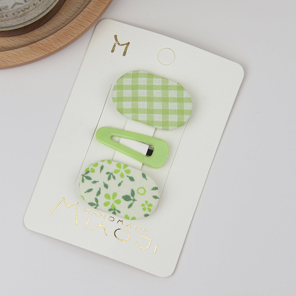 Floral Fabric Plaid BB Clip
