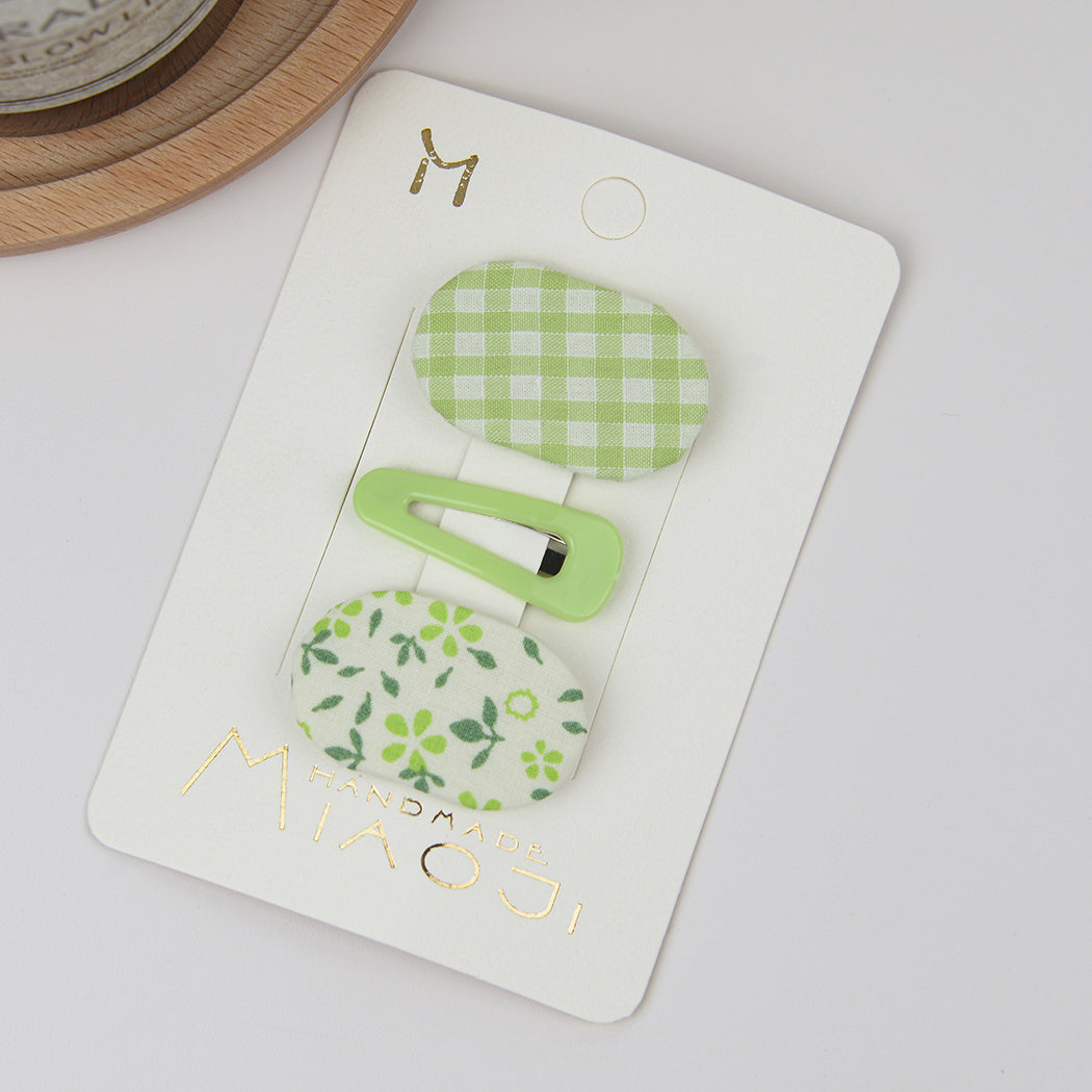 Floral Fabric Plaid BB Clip