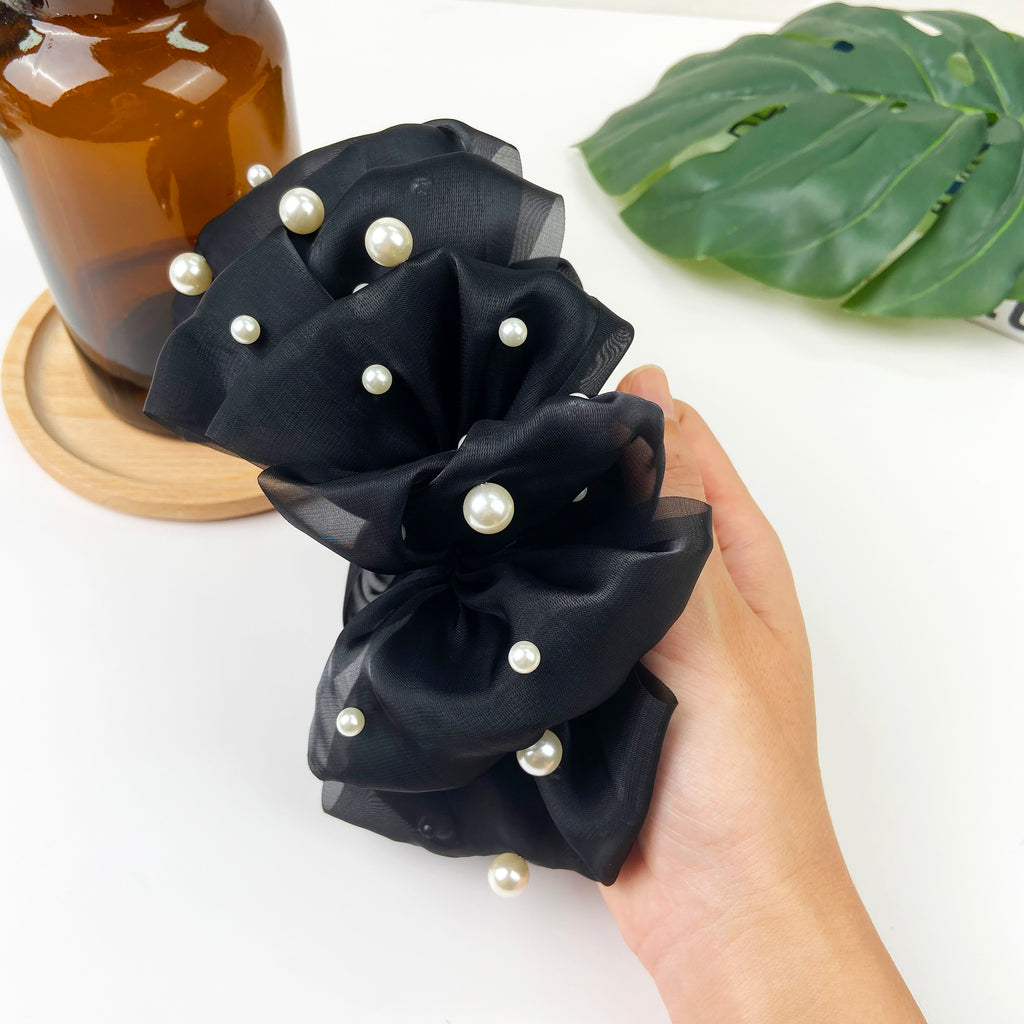 Cloud Sequin Seersucker Hair Clip