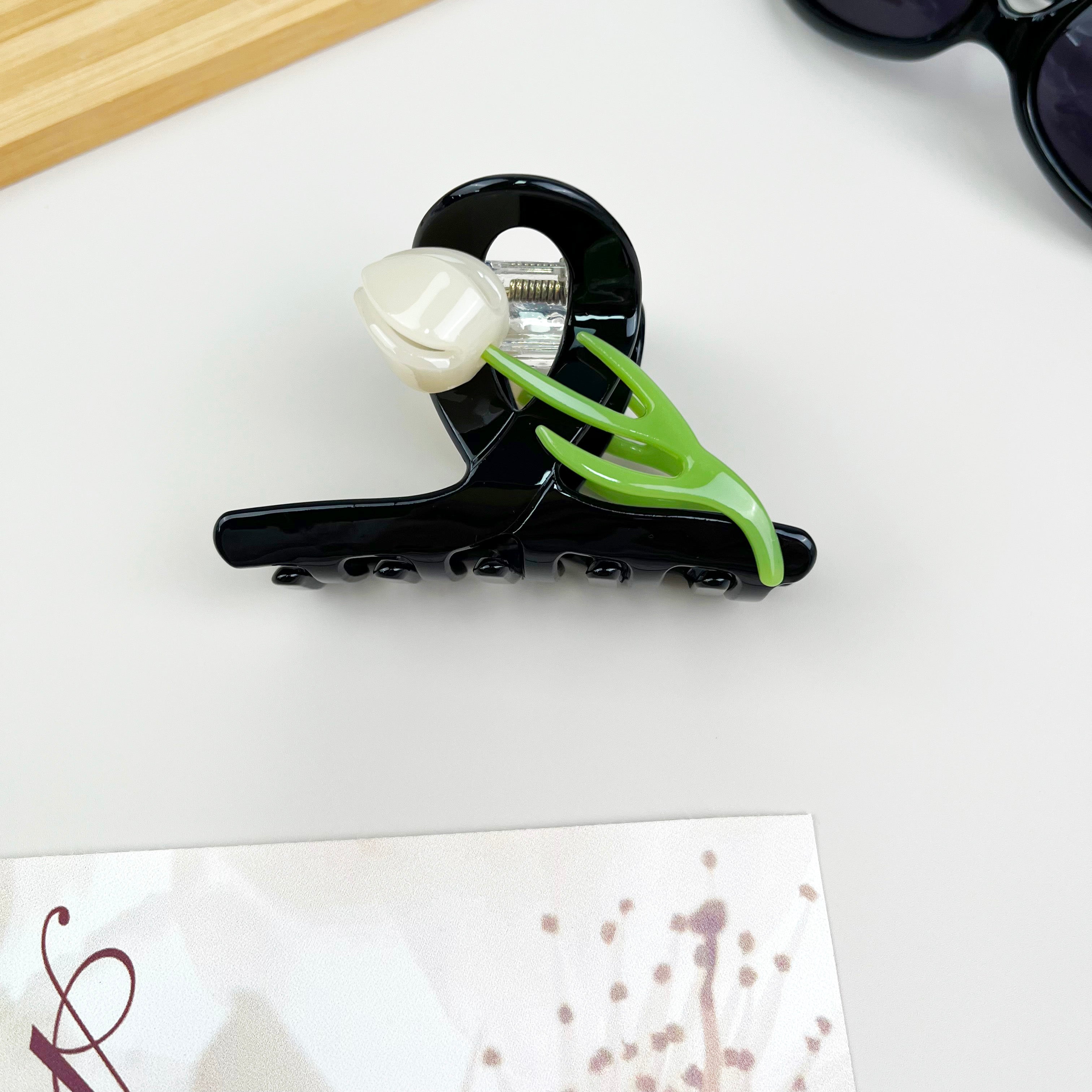 Acetate 3D tulip hair clips elegant claw clip
