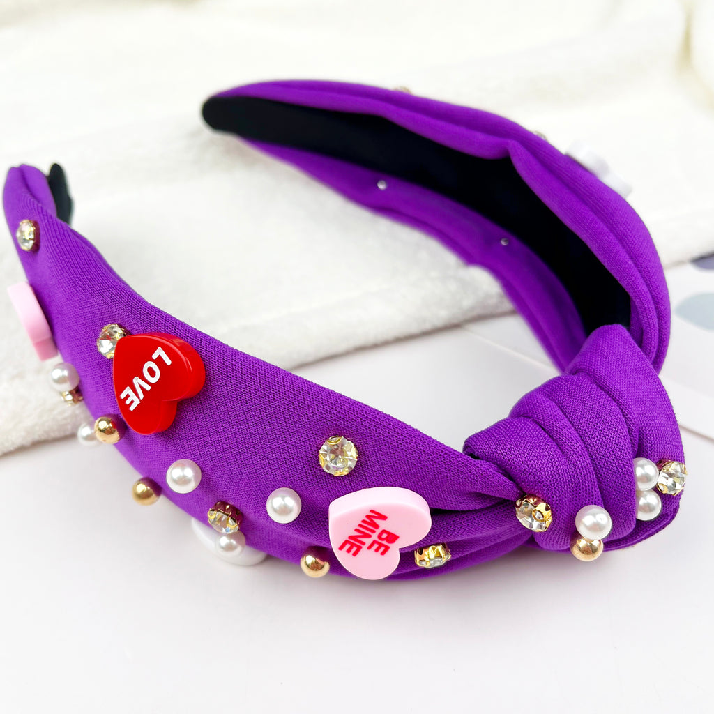 Rhinestones and pearl headband for Valentine's Day