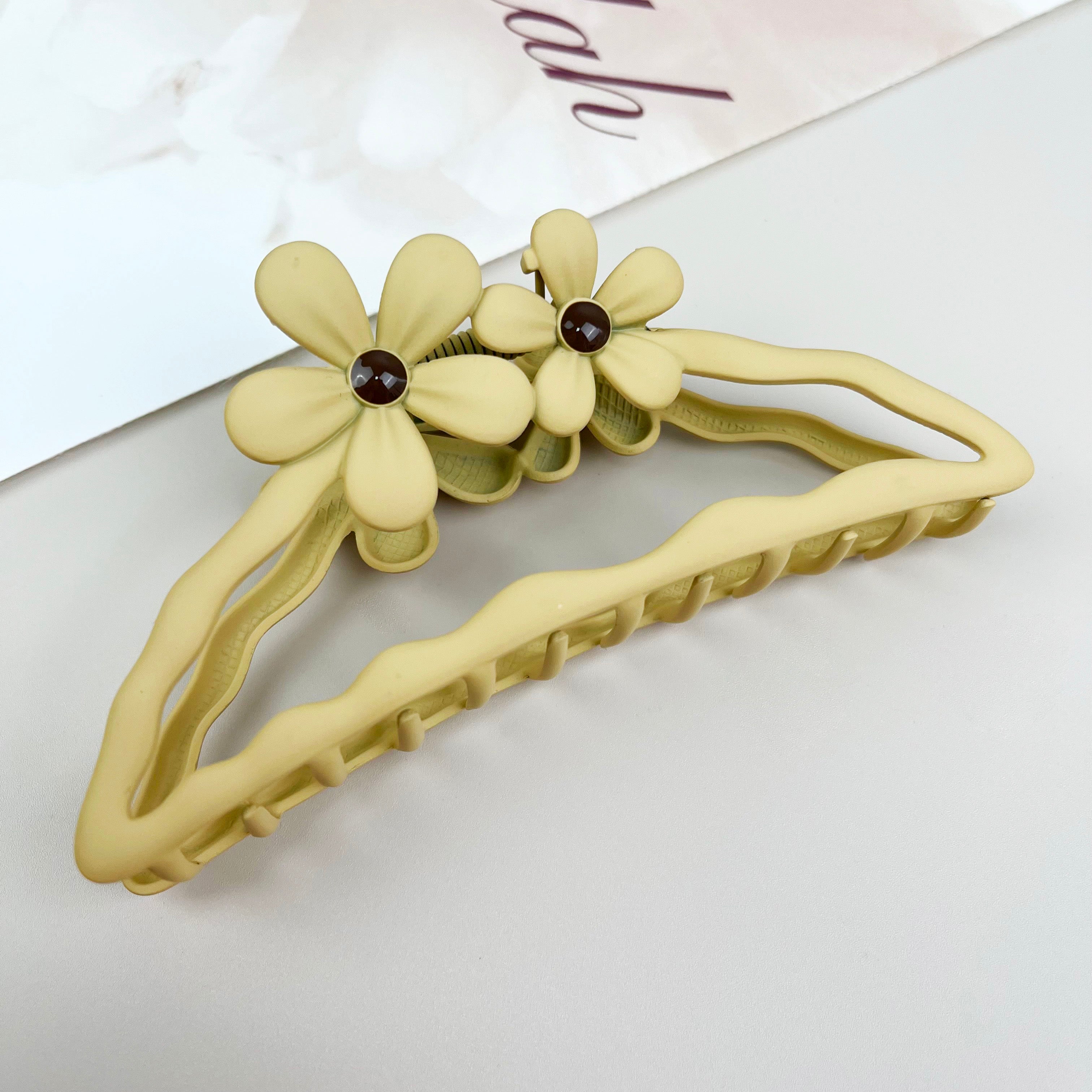 Semi-circle flower hair clips metal claw clip
