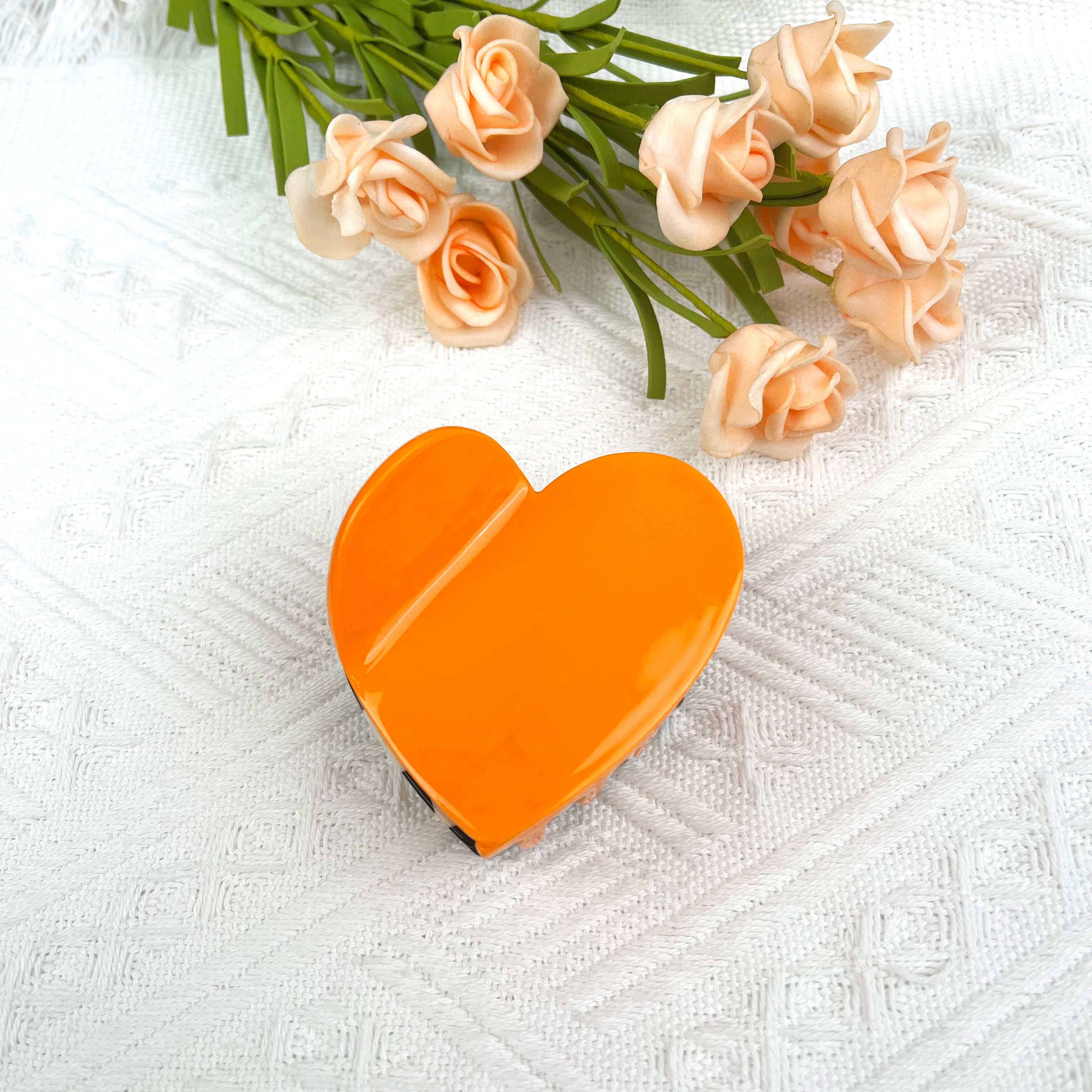 Acetate Heart Hair Clips Checkerboard Claw Clip Valentine's Day