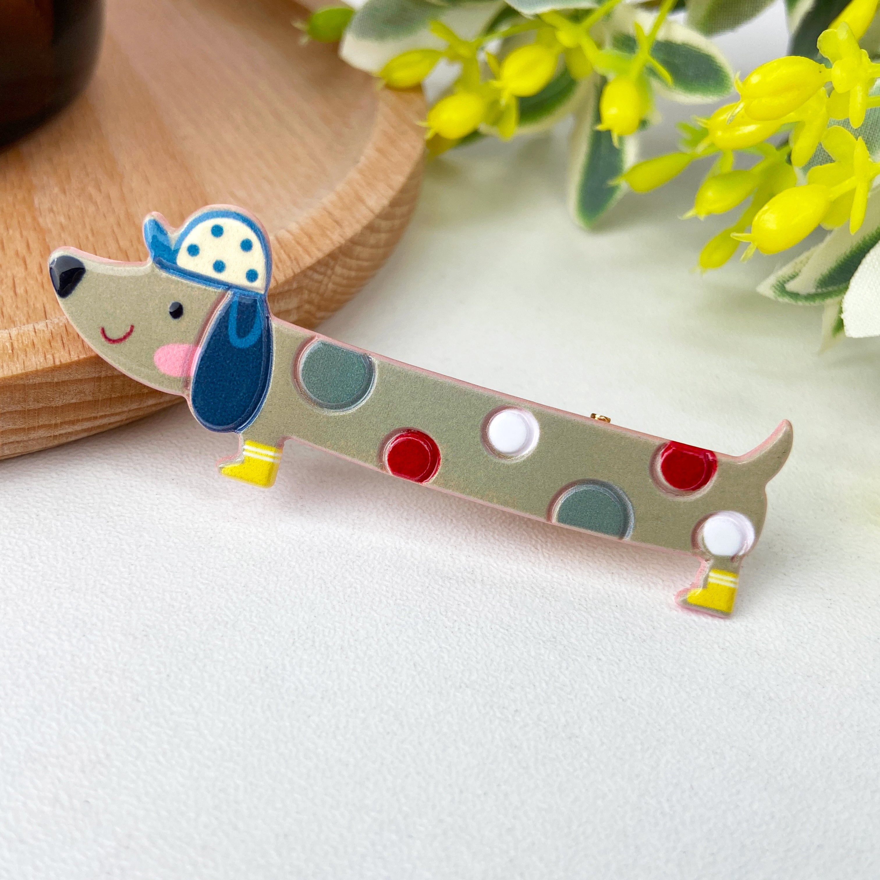 Cute Cartoon Colorful Dachshund Duckbill Clip