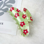 Flower print simple hair claw clip