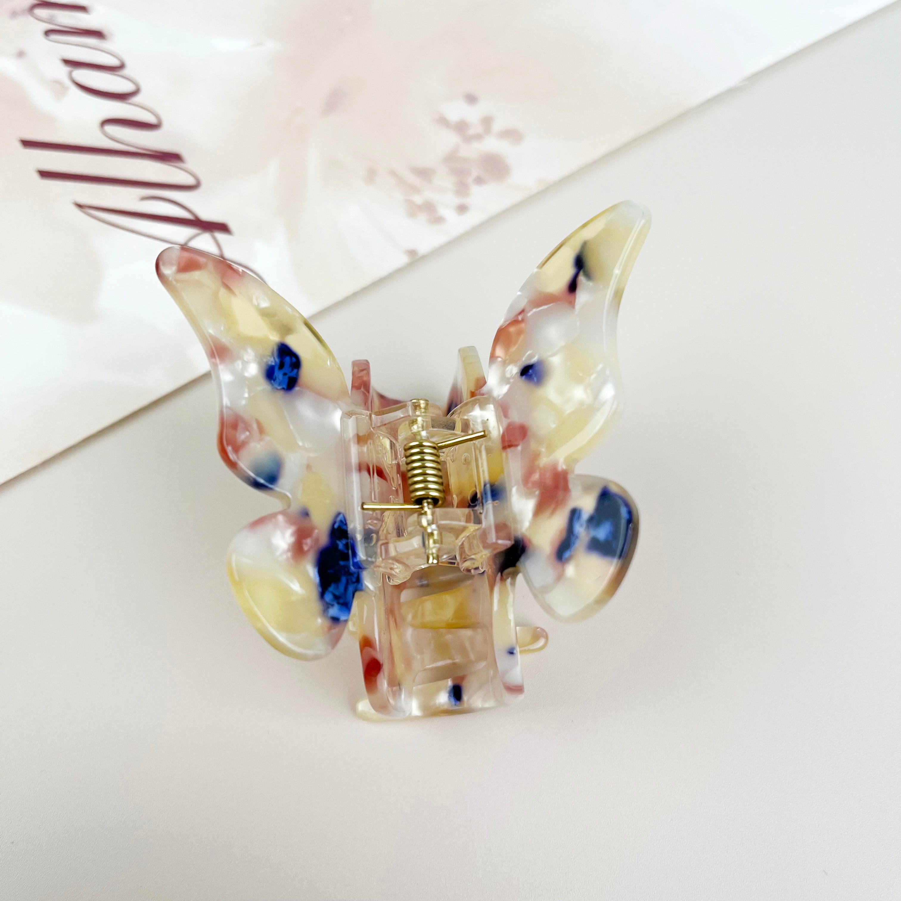 Acetate butterfly hair clips multi-color claw clip