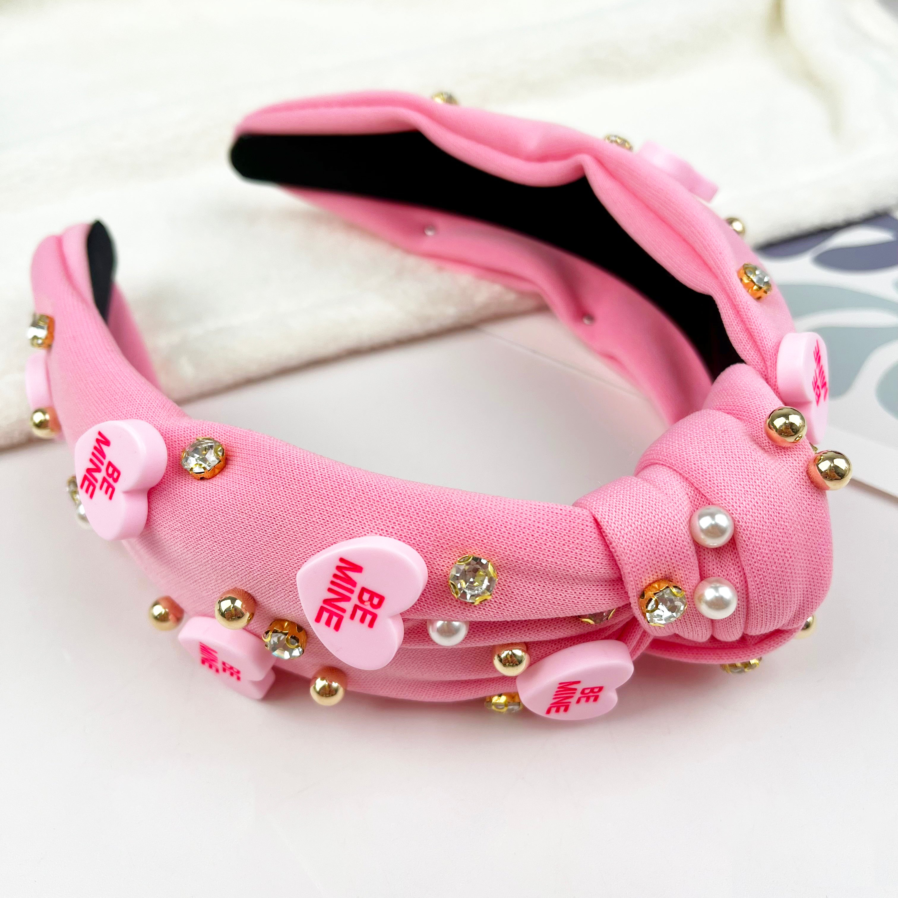 Rhinestones and pearl headband for Valentine's Day