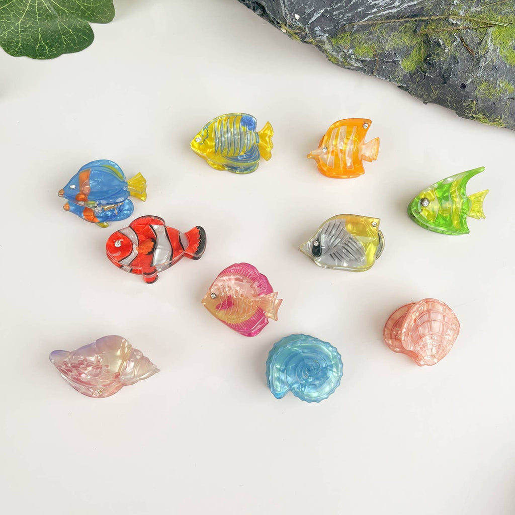 Conch Shell Barrettes Acrylic Side Clip Mini Clip