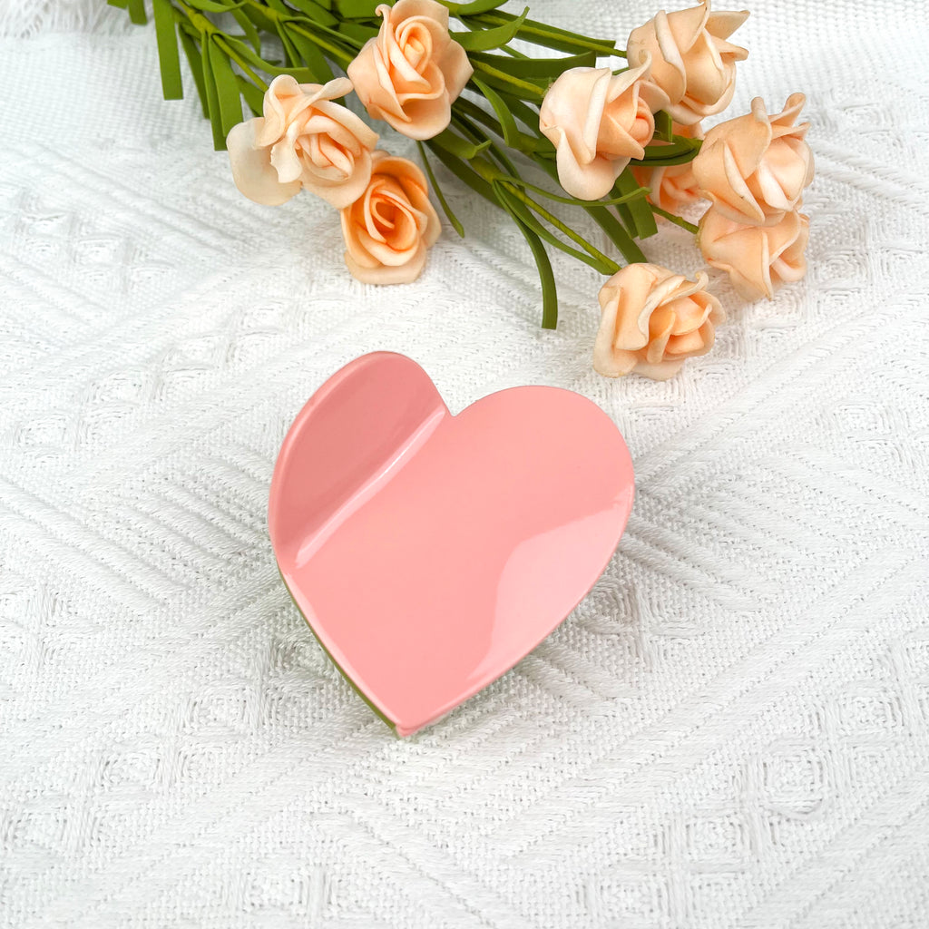 Acetate Heart Hair Clips Checkerboard Claw Clip Valentine's Day