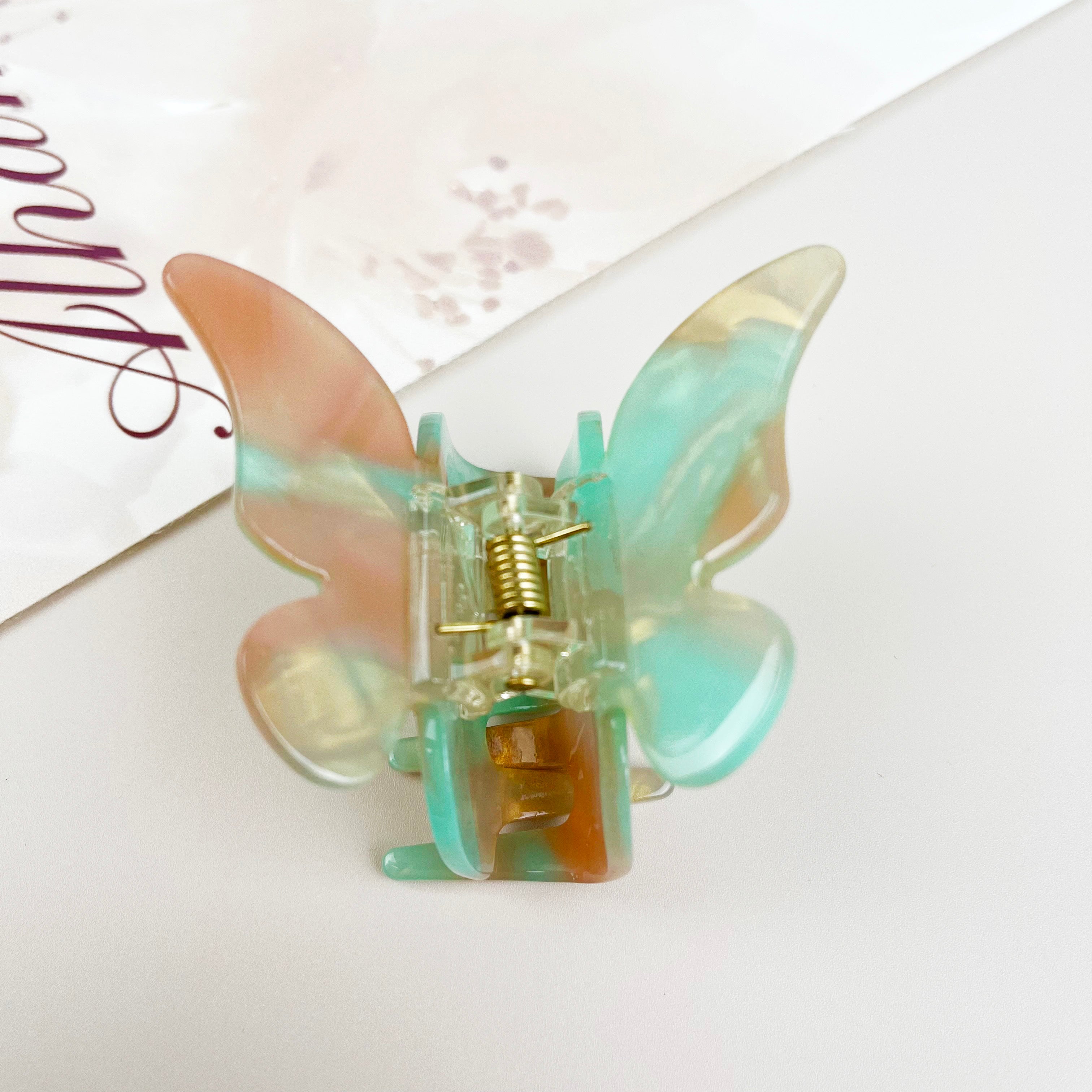 Acetate butterfly hair clips multi-color claw clip