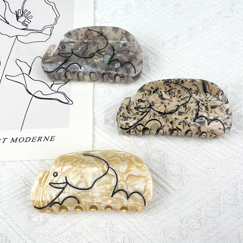 Acetate Elephant Hair Clips Cartoon Animal Claw Clip