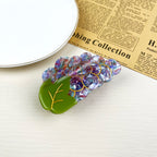 Haarspange aus Acetat mit Traubenmotiv, Obst-Serie, Krallenclips