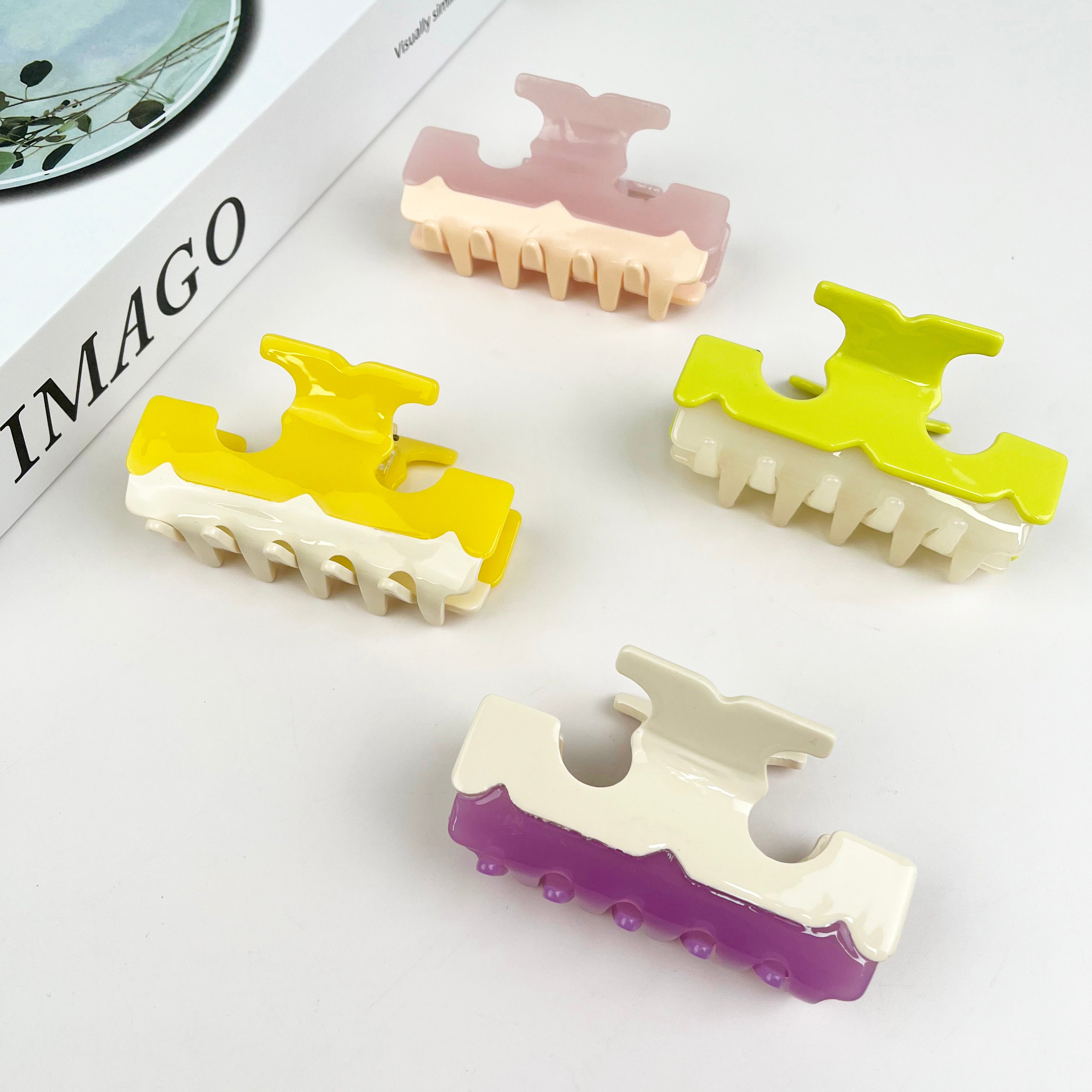 Two-color hair clips rectangular claw clip