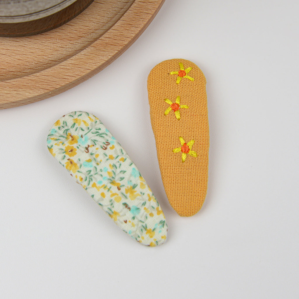 Floral BB Clip Embroidery Water Drop