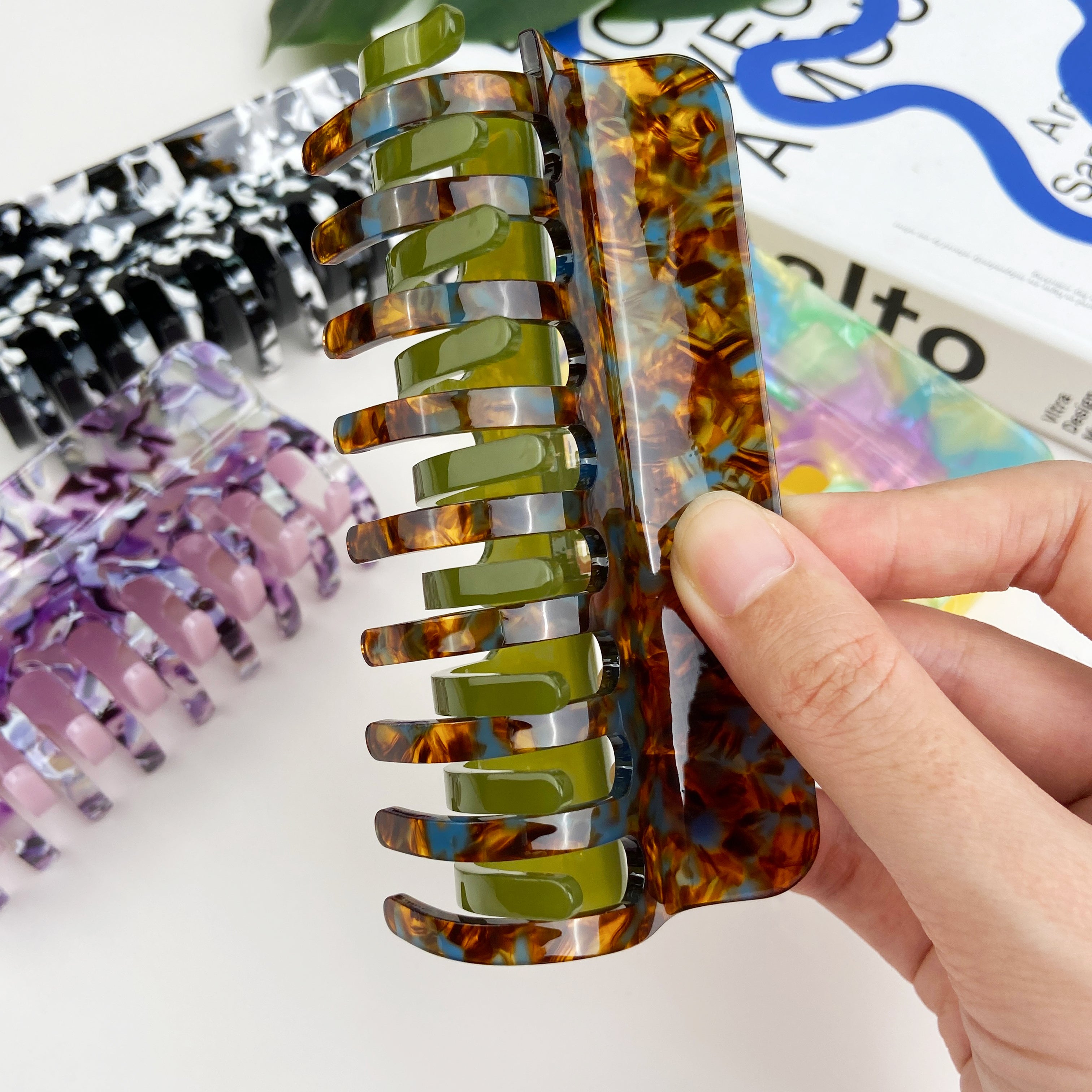 Acetate Vintage Oil Painting Hair Clip