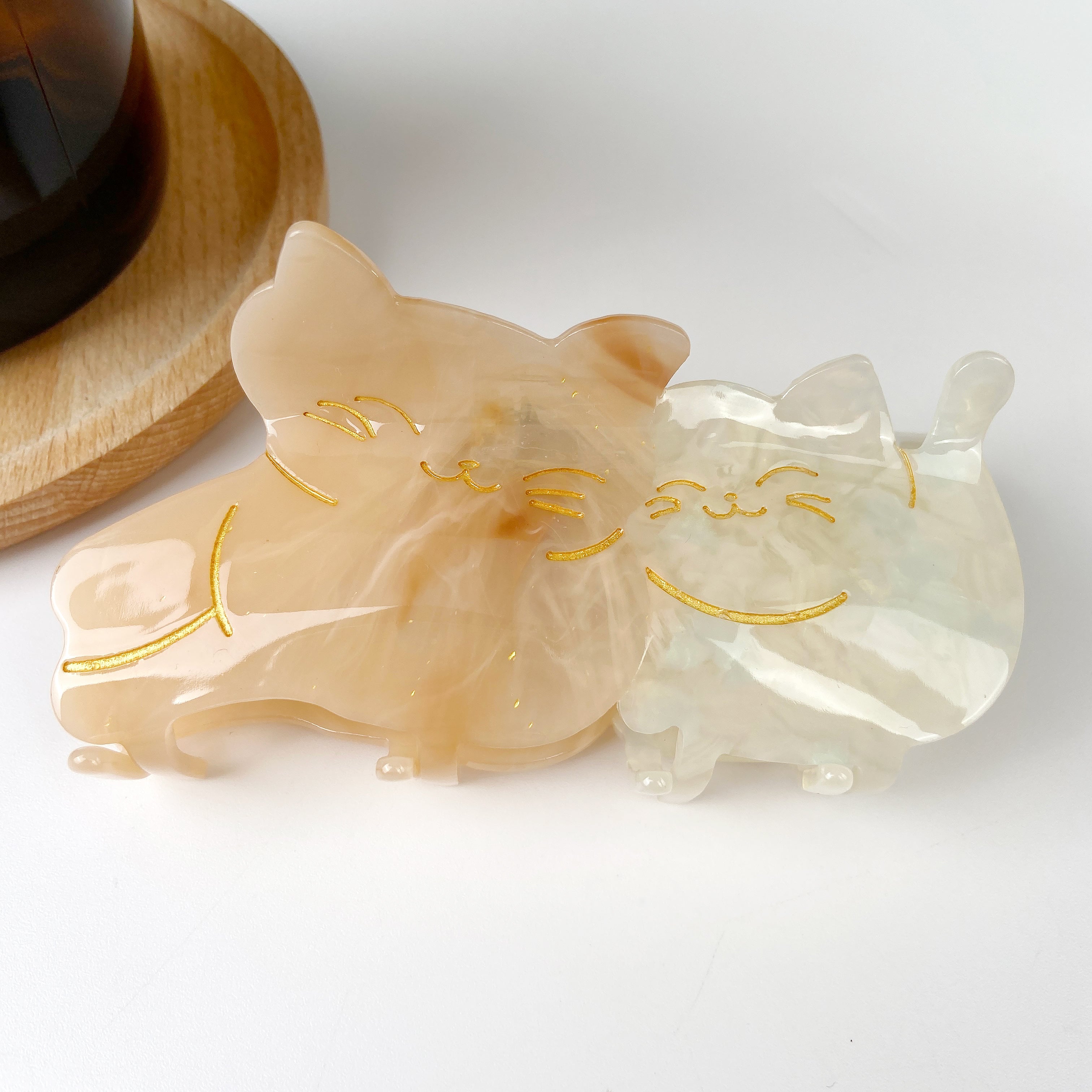 Acetate Cute Splicing Cat Hair Clip