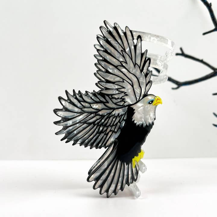 Fun Eagle Cow Crystal Barrettes Updo Shark Clip