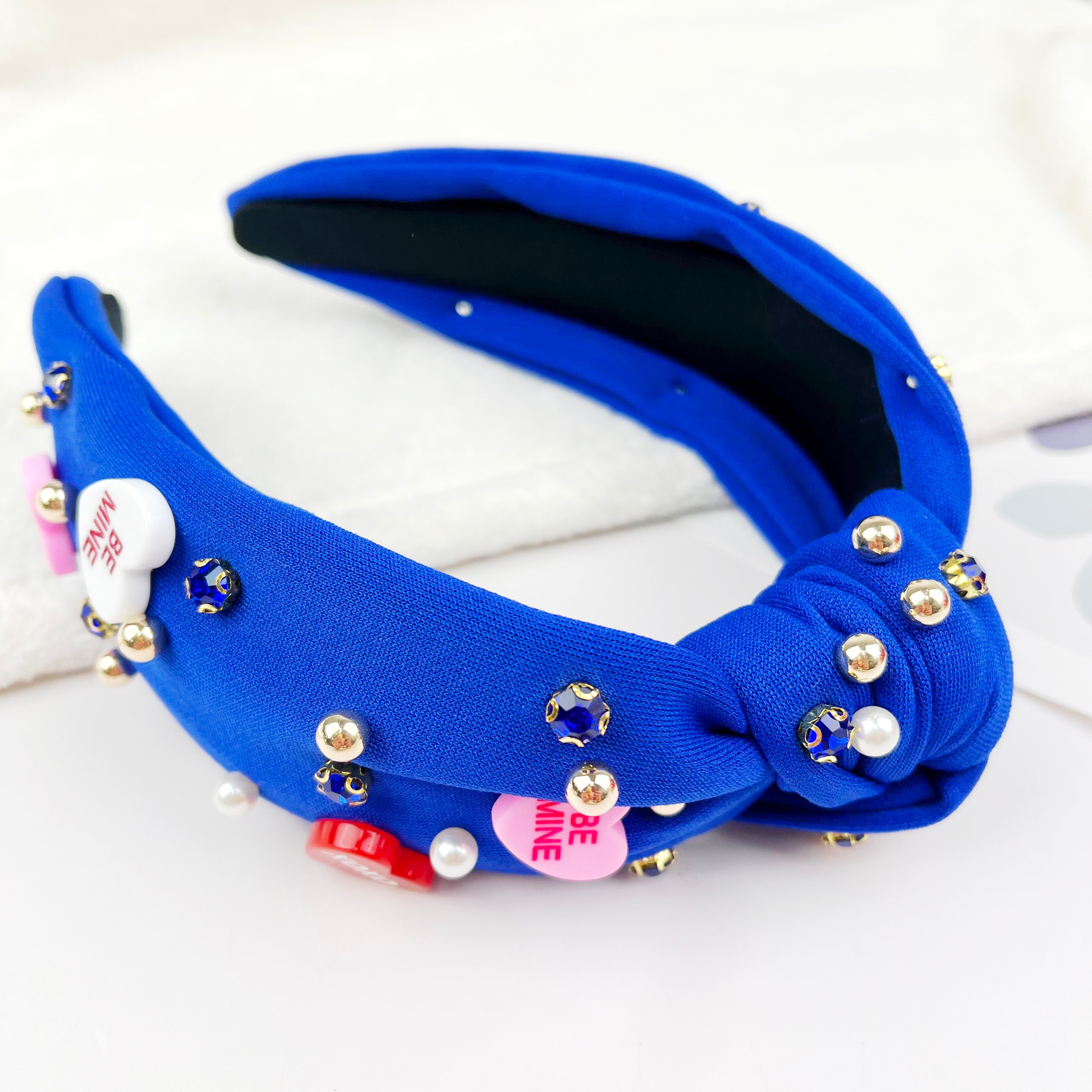 Rhinestones and pearl headband for Valentine's Day