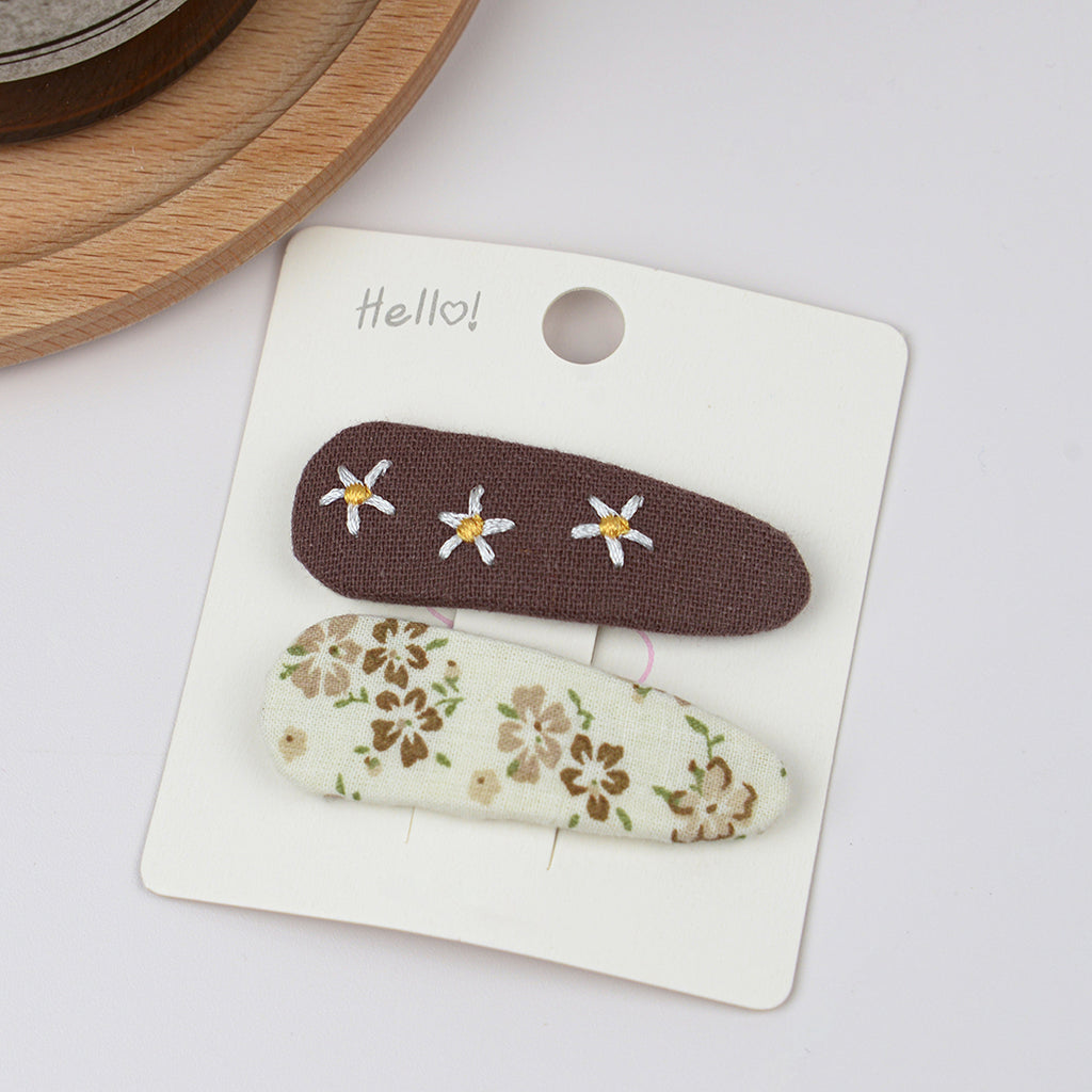 Floral BB Clip Embroidery Water Drop