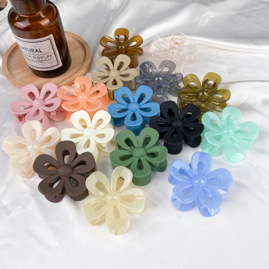 Jelly Flower Hair Clip Frosted Updo Shark Clip Hair