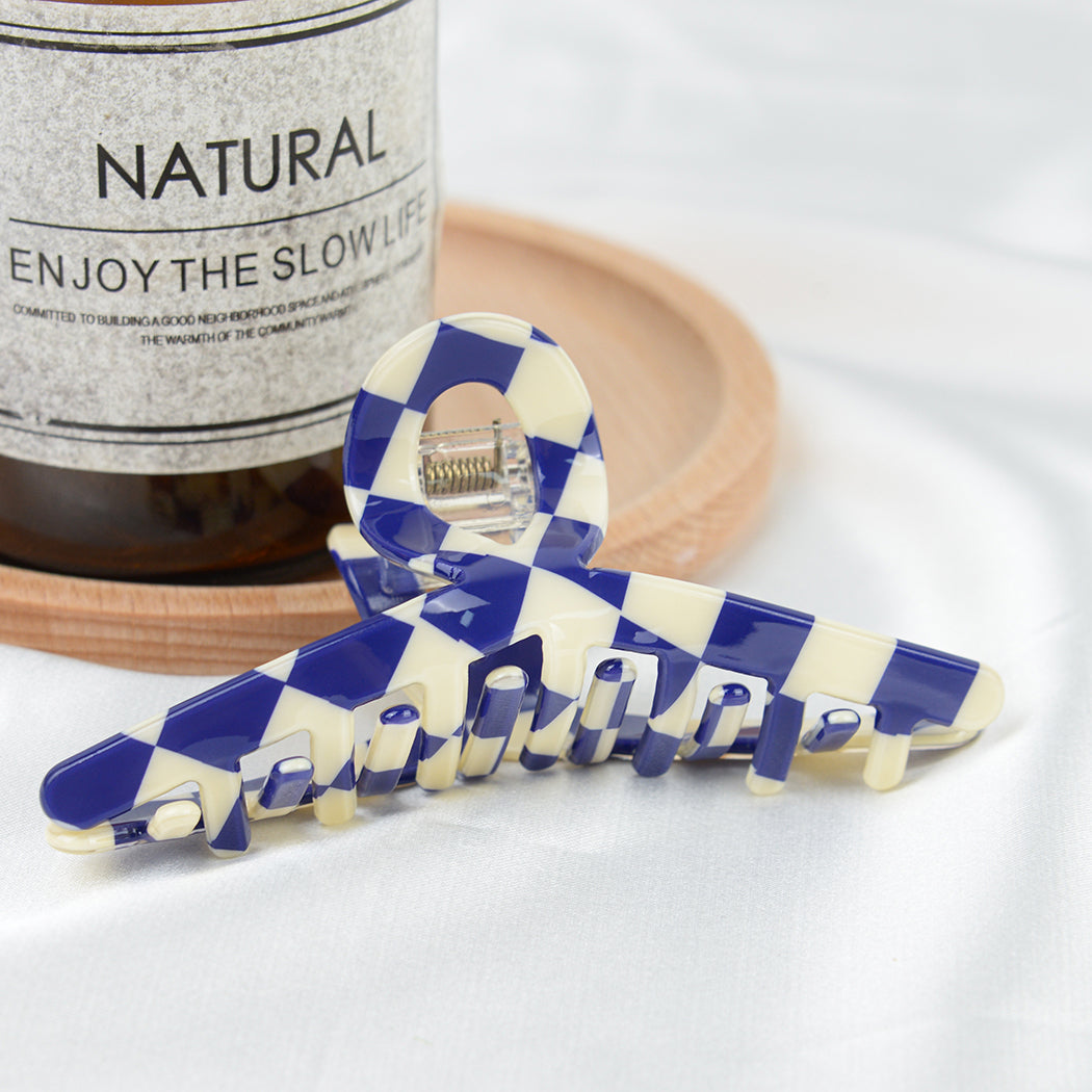 Color Checkerboard Acetate Hair Claw Clips