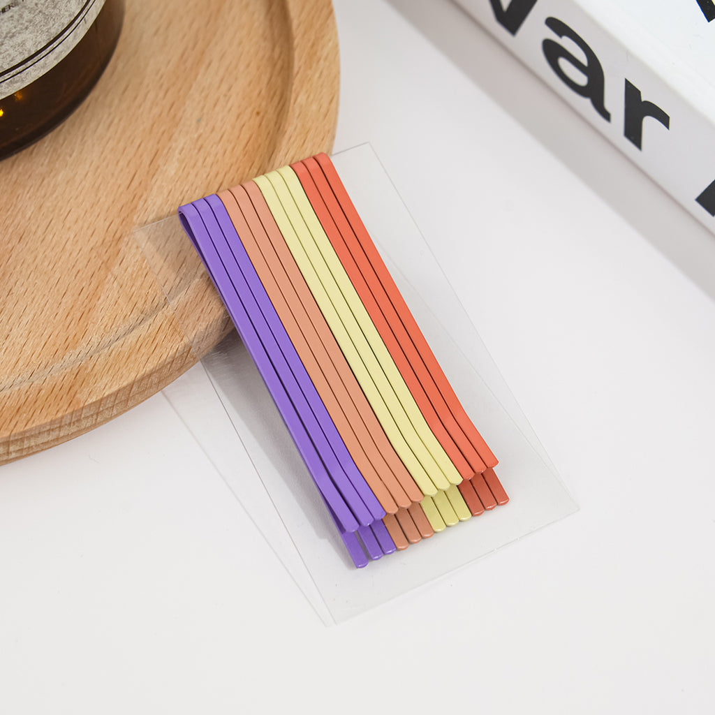 Bunte, stabförmige, mattierte Haarnadel mit Clip 