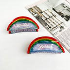 Acetate Rainbow Claw Clip Half Round Hair Clips
