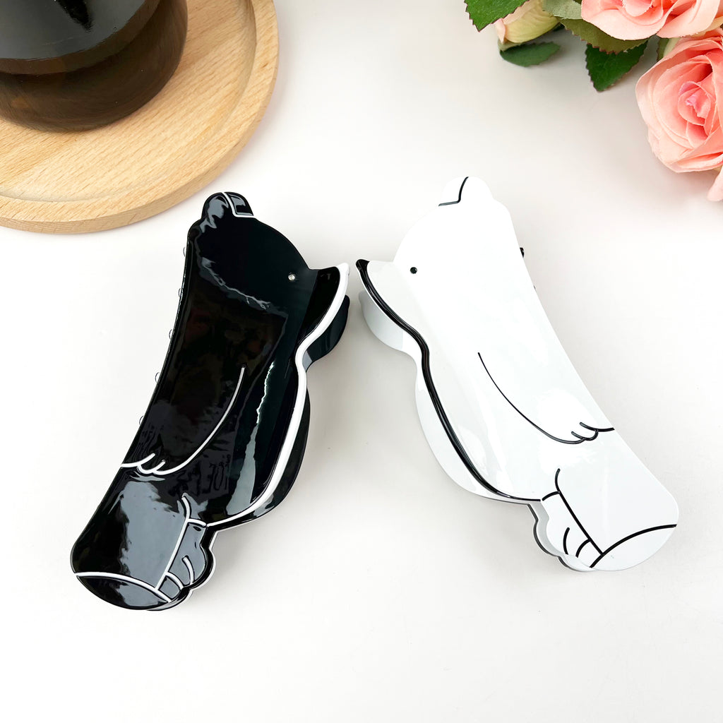 Süße Haarspangen aus Acetat mit Bärenmotiv, großer weißer Bär, Tierkrallenclip 