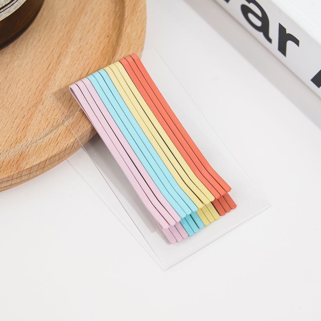 Bunte, stabförmige, mattierte Haarnadel mit Clip 