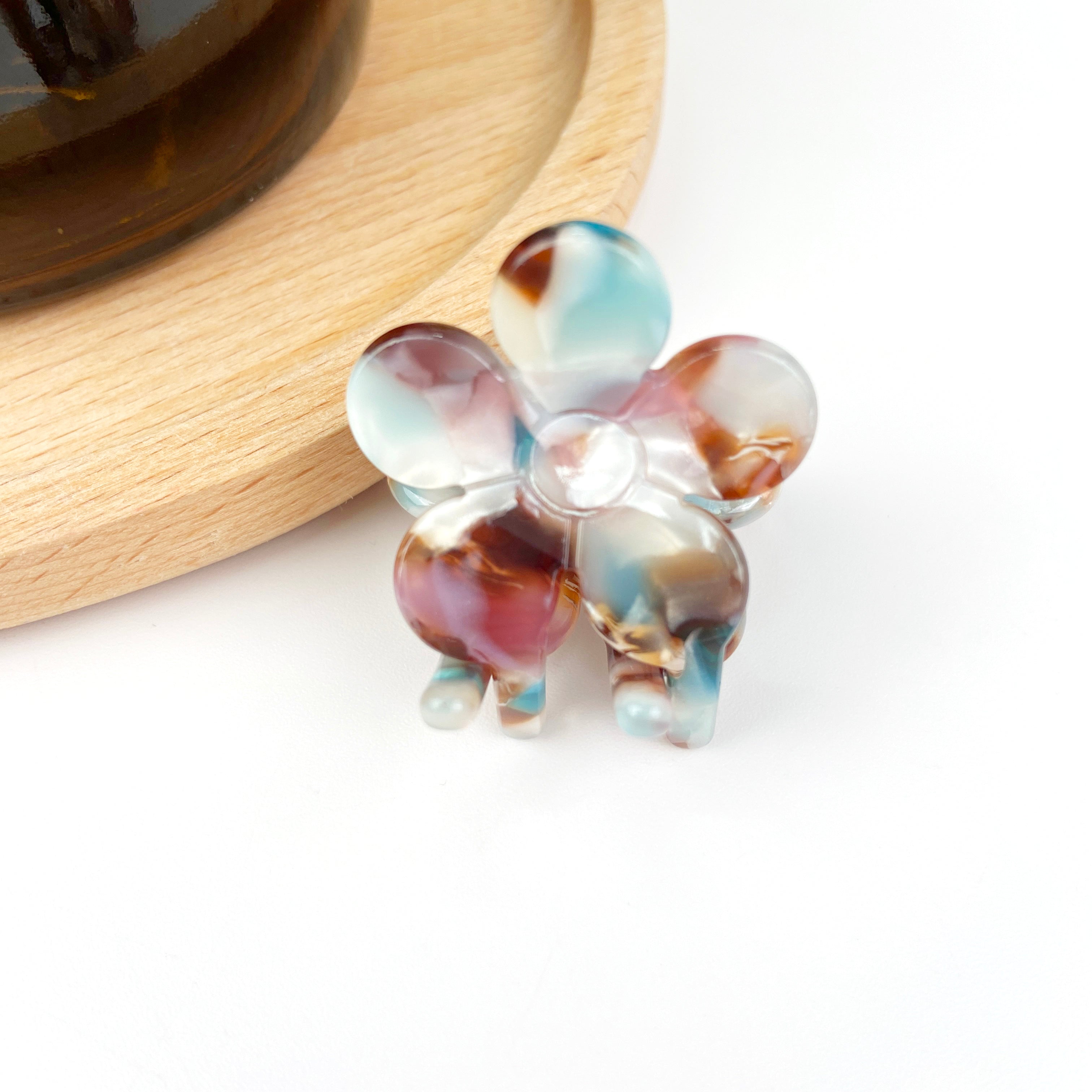 Acetates cute small flower hair clips bangs clip