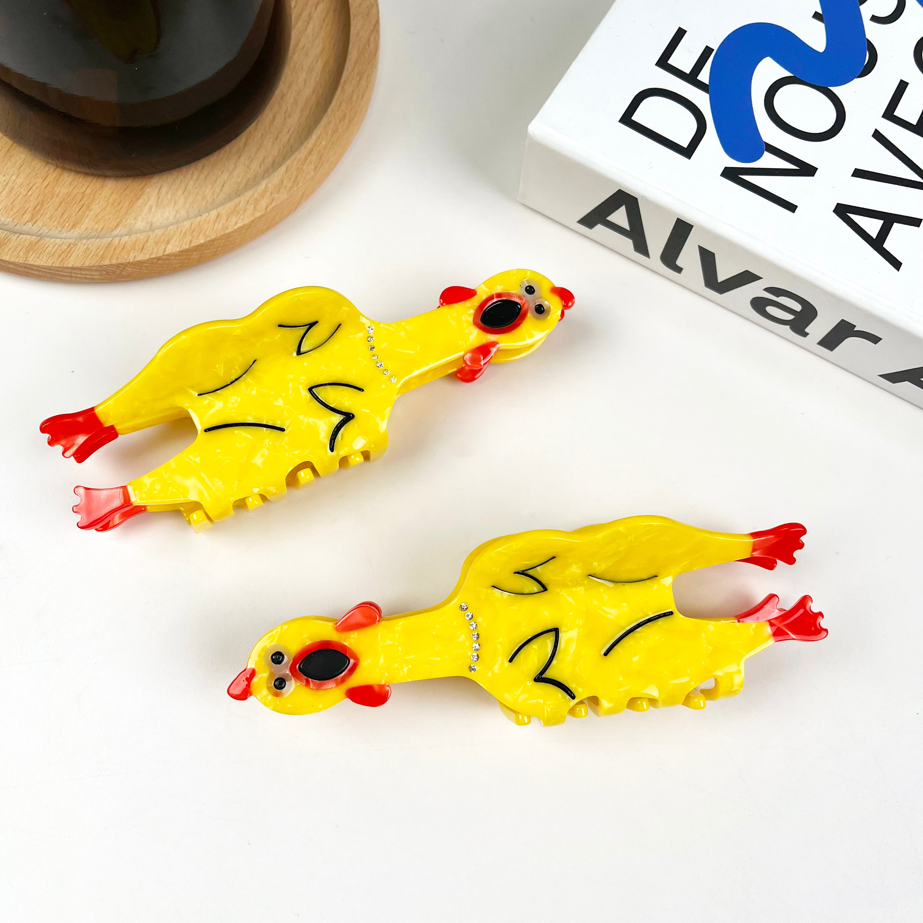 Acetate Screaming Chicken Hair Clip Funny Animal Claw Clips