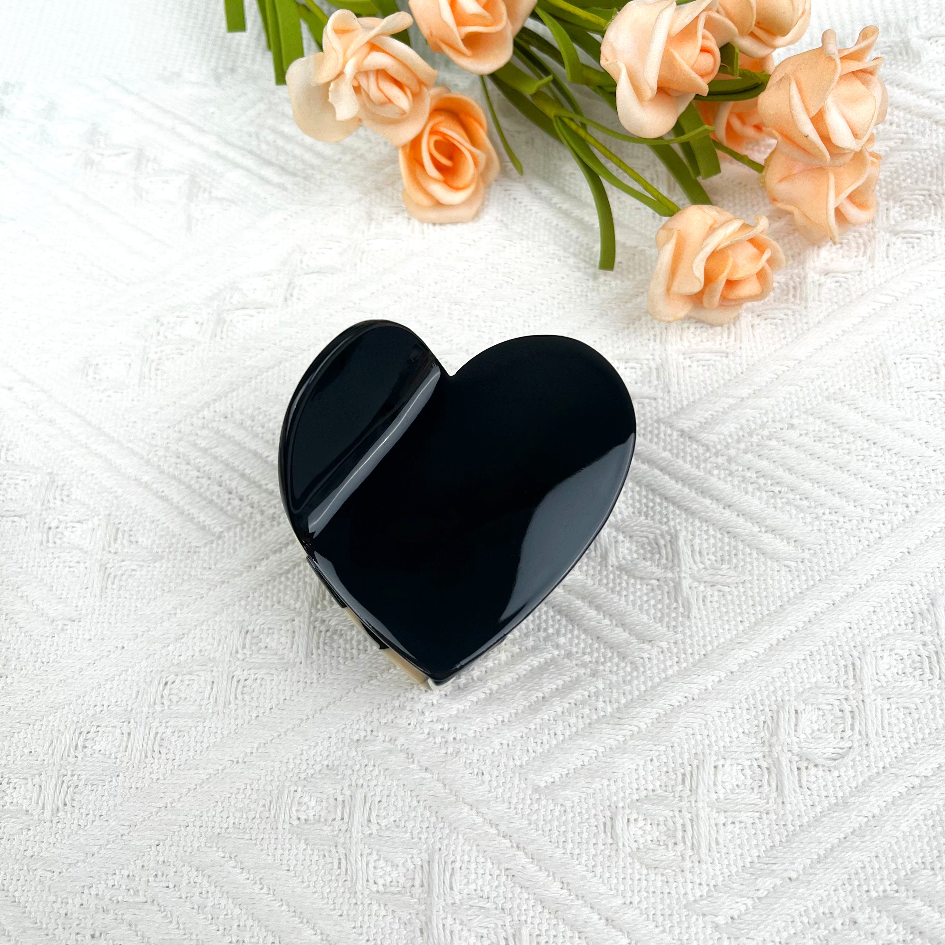 Acetate Heart Hair Clips Checkerboard Claw Clip Valentine's Day