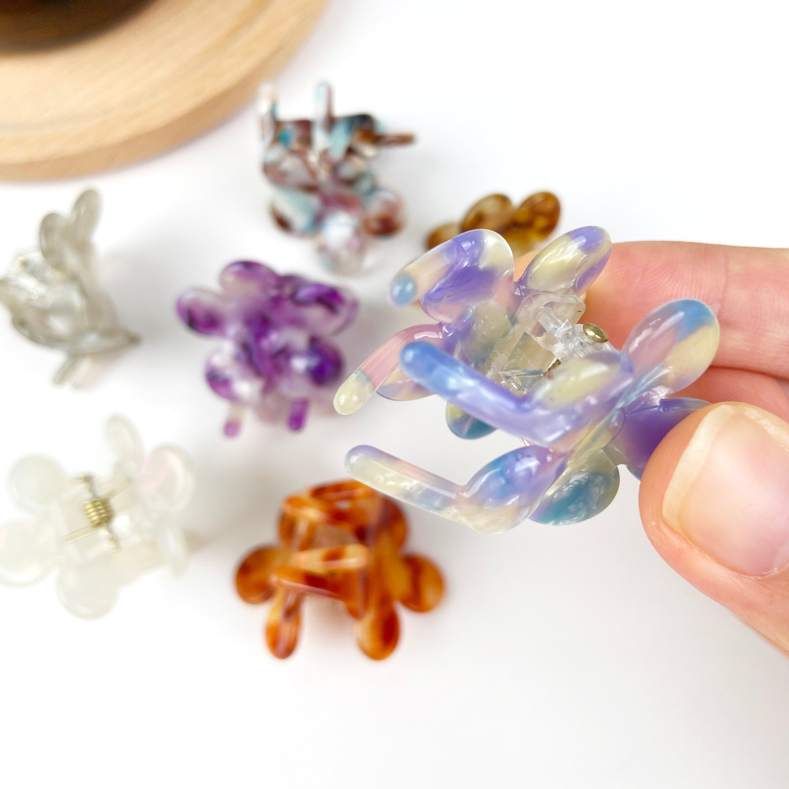 Acetates cute small flower hair clips bangs clip