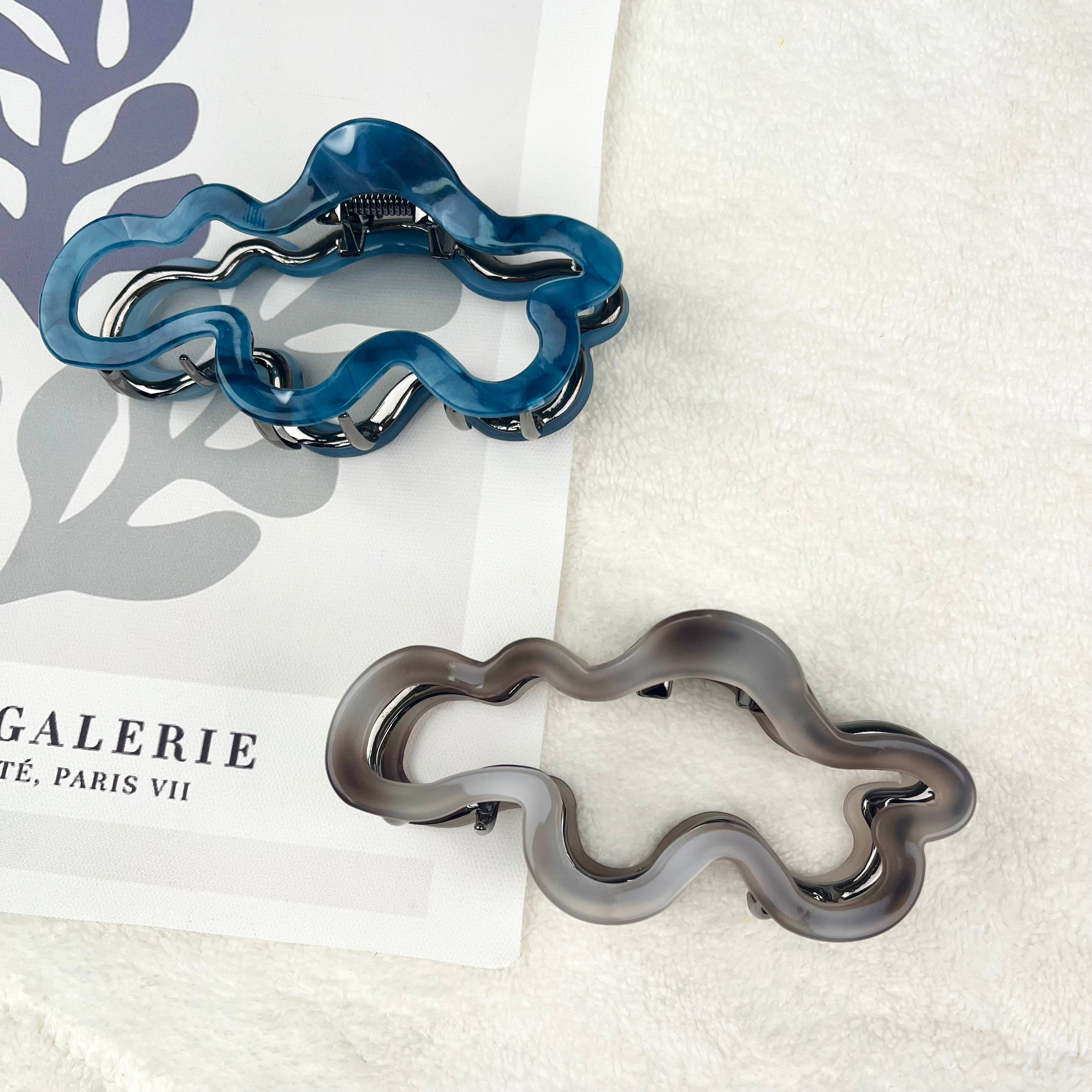 Acetate metal cloud hair claw clip