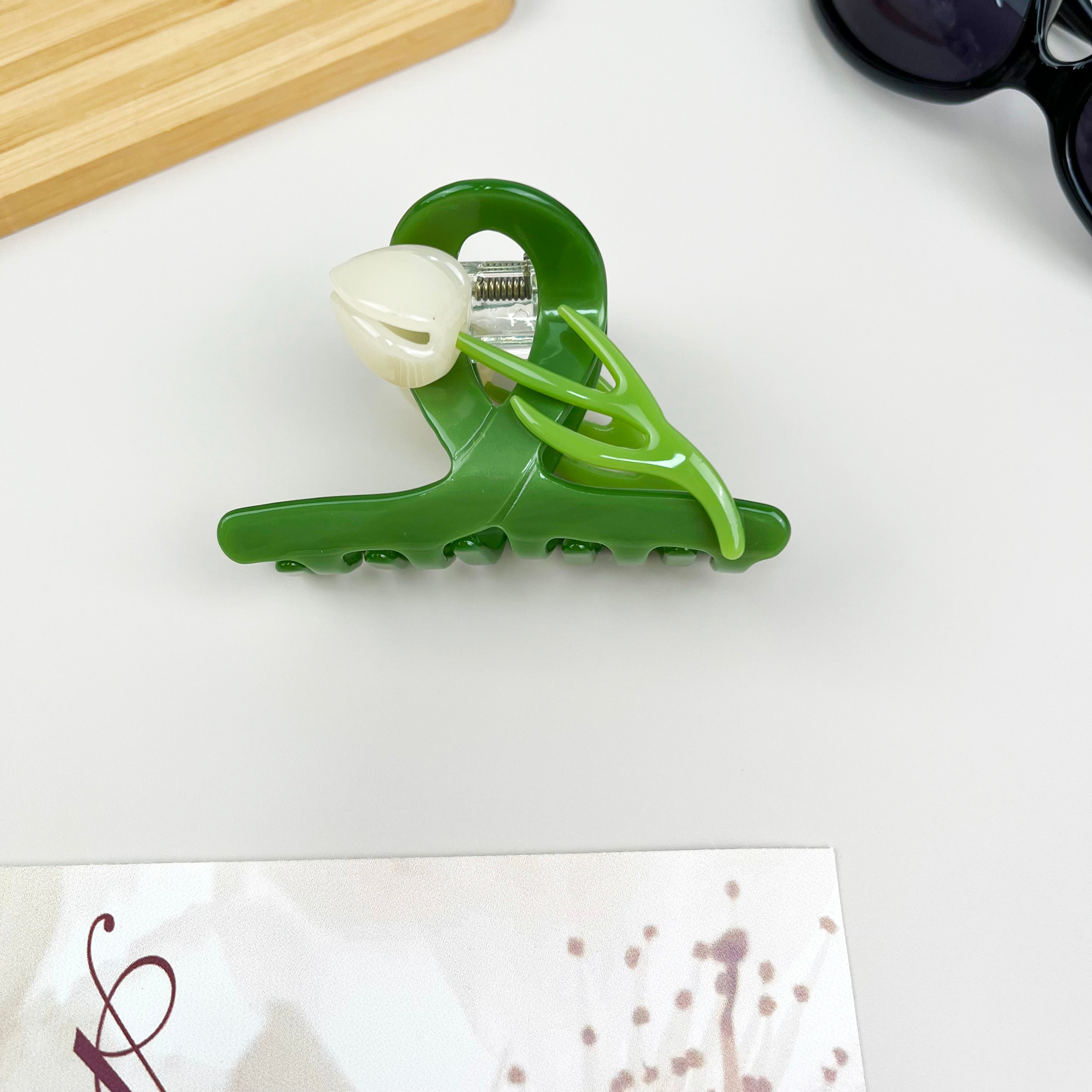 Acetate 3D tulip hair clips elegant claw clip